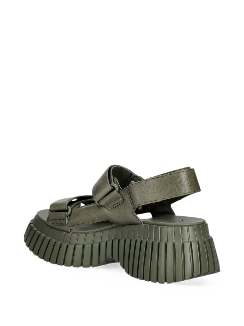 Camper BCN sandalen met klittenband en plateauzool Groen