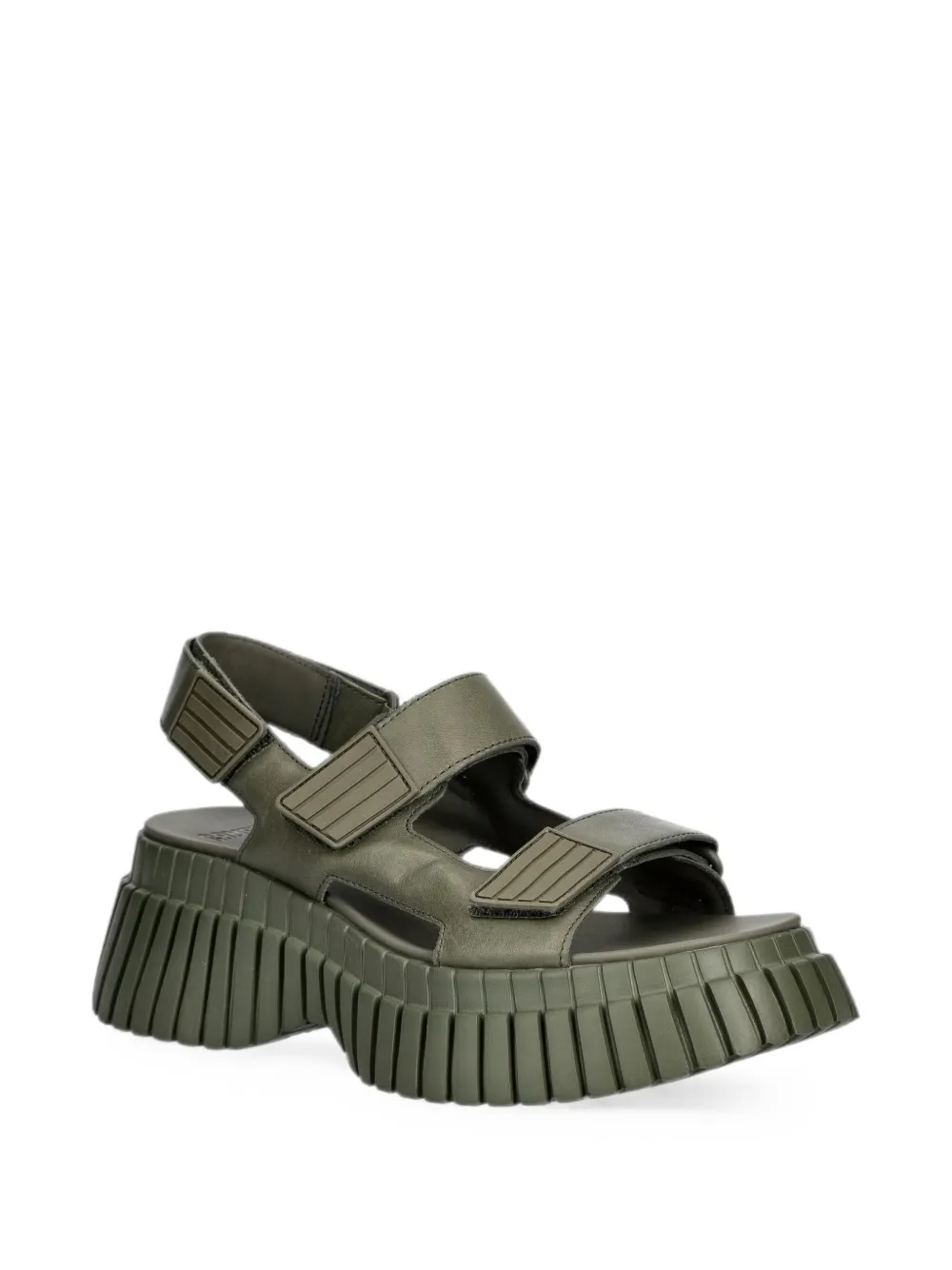 Camper BCN sandalen met klittenband en plateauzool Groen