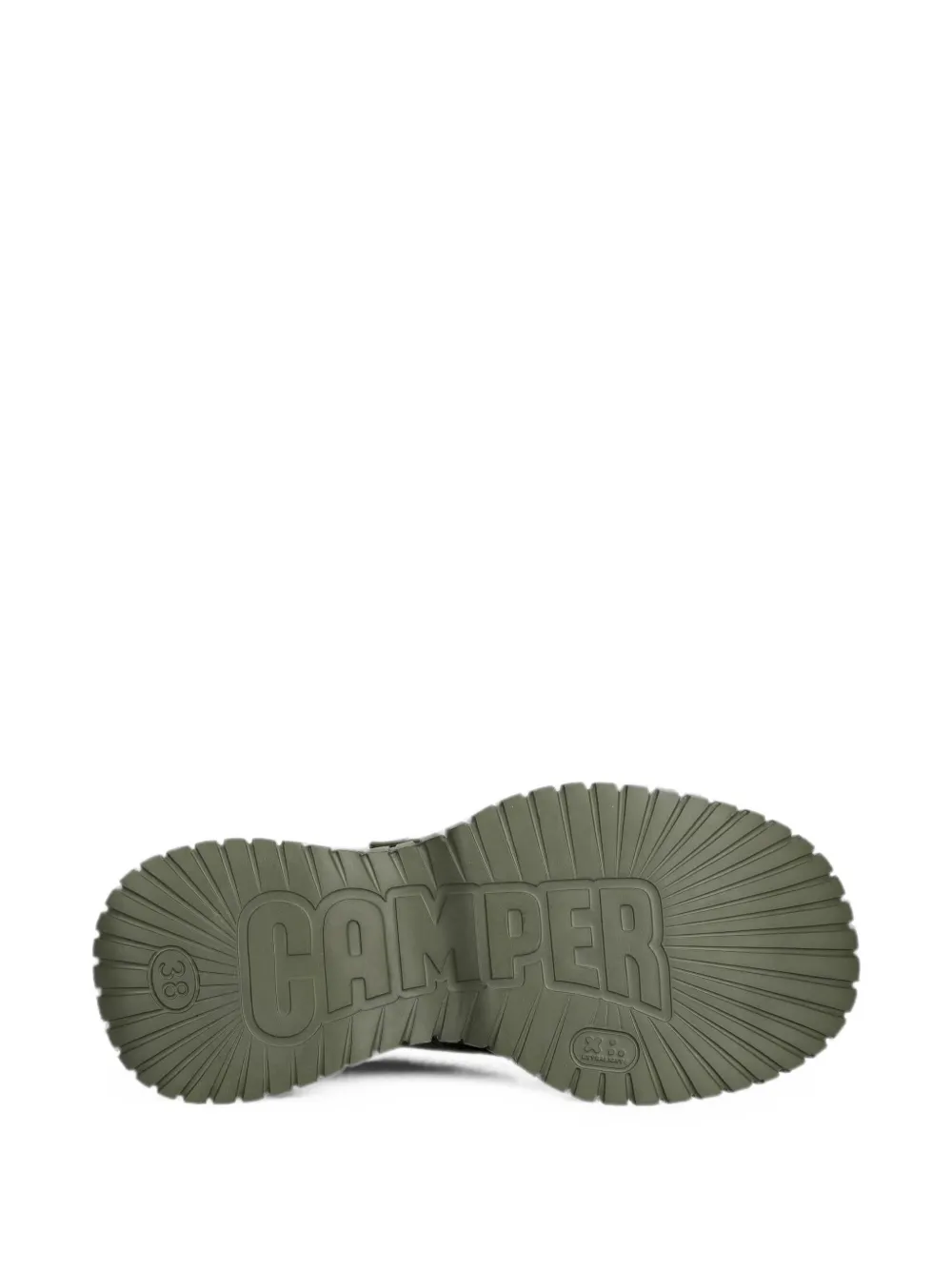 Camper BCN sandalen met klittenband en plateauzool Groen