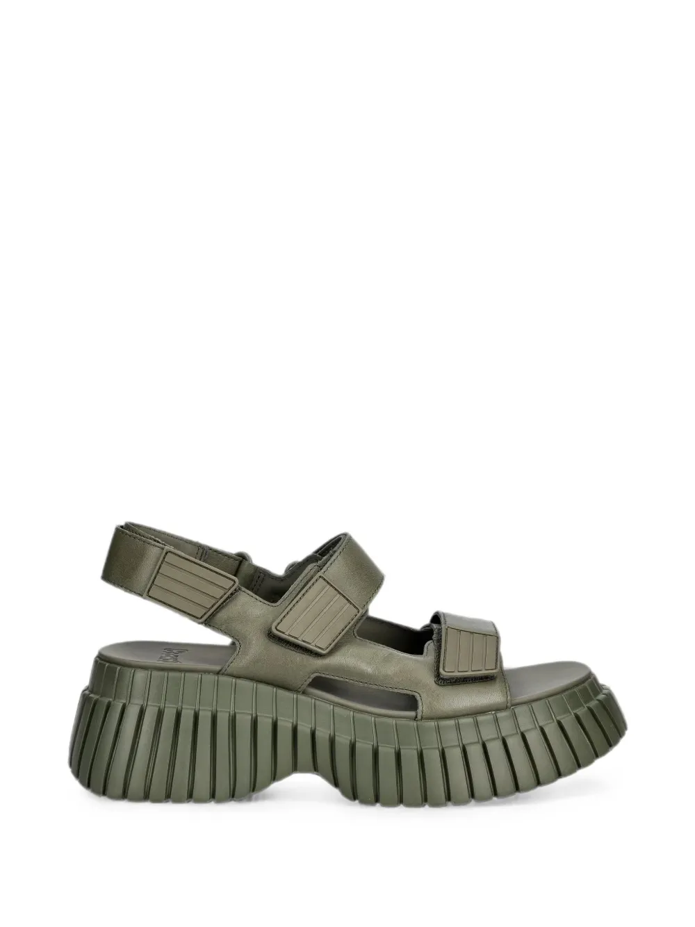 Camper BCN touch-strap platform sandals - Verde