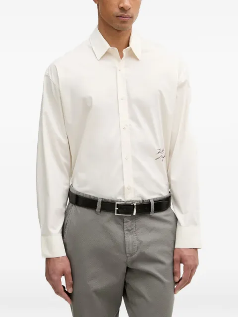Karl Lagerfeld logo-print button-down cotton shirt