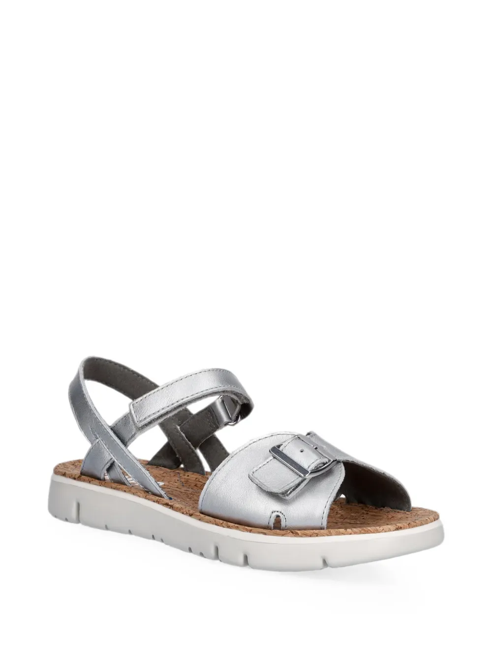 Camper Oruga metallic-effect buckle-detail sandals Zilver