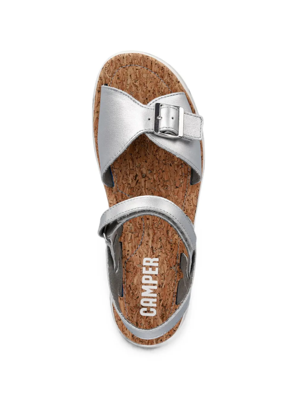 Camper Oruga metallic-effect buckle-detail sandals Zilver