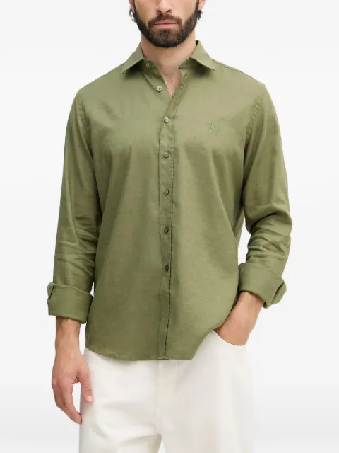 Karl Lagerfeld logo-embroidered linen shirt
