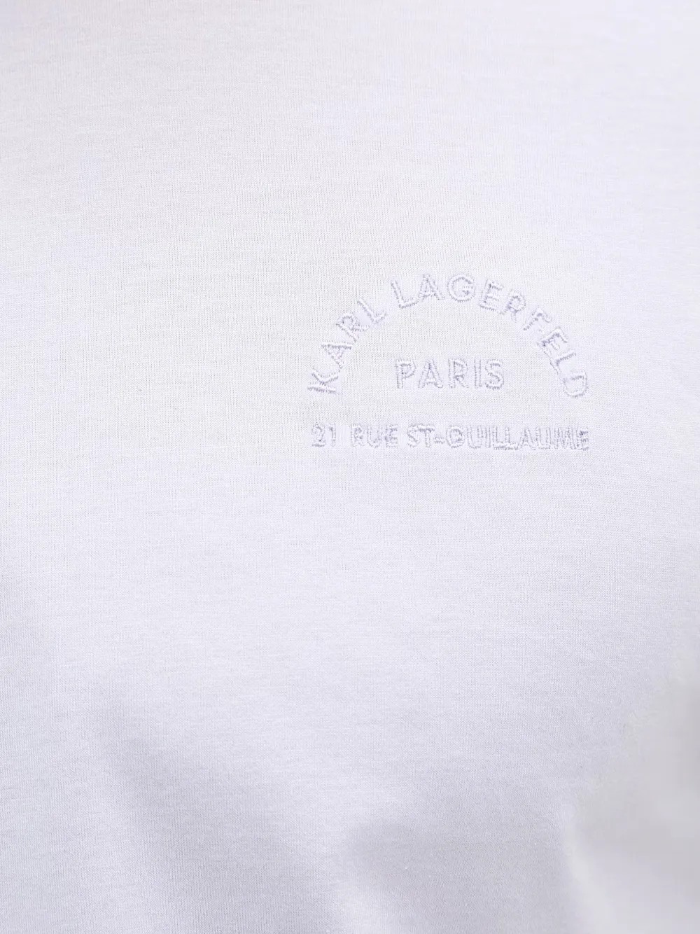 Karl Lagerfeld Katoenen T-shirt met geborduurd logo Paars