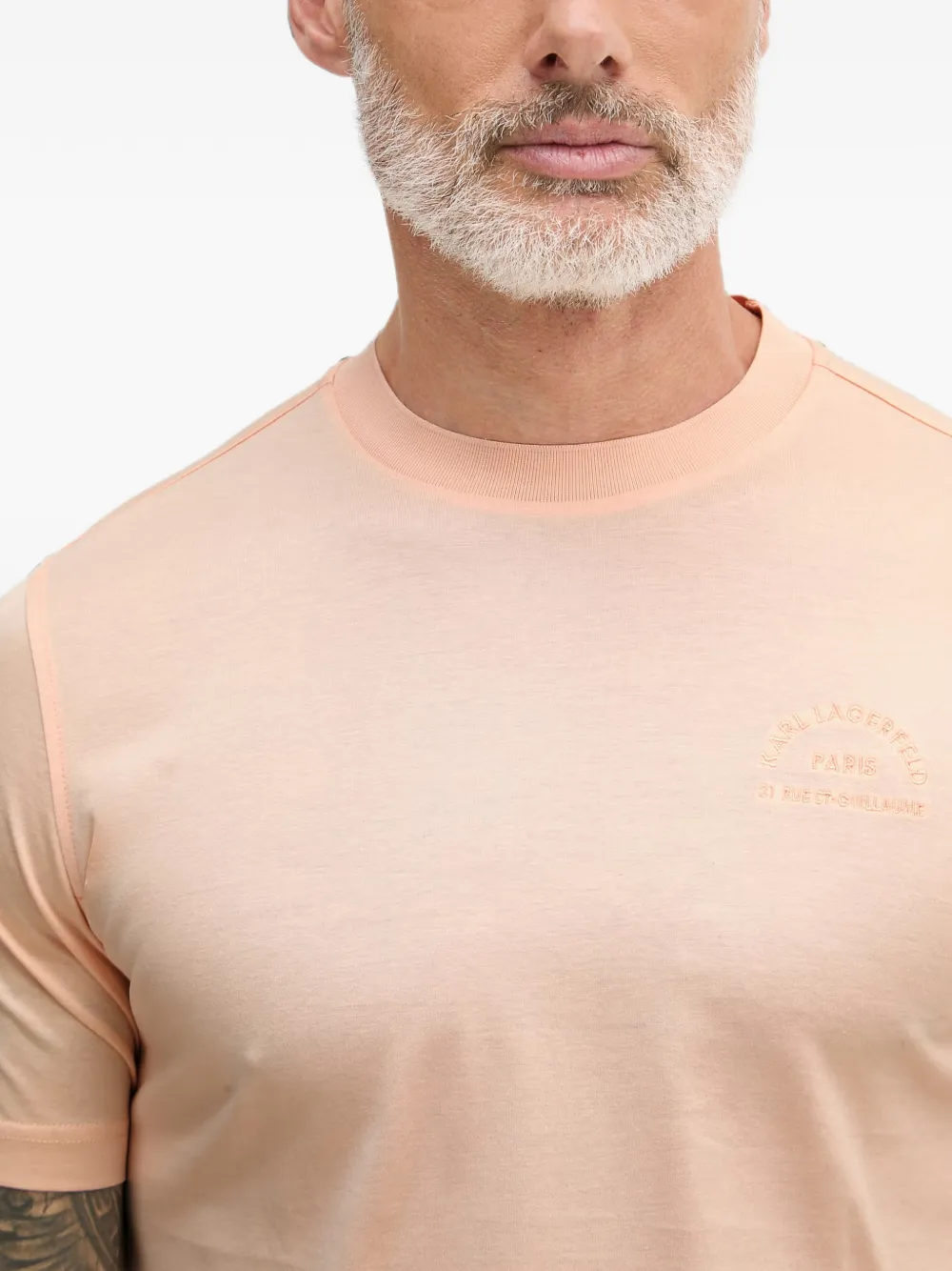 Karl Lagerfeld T-shirt met geborduurd logo Roze
