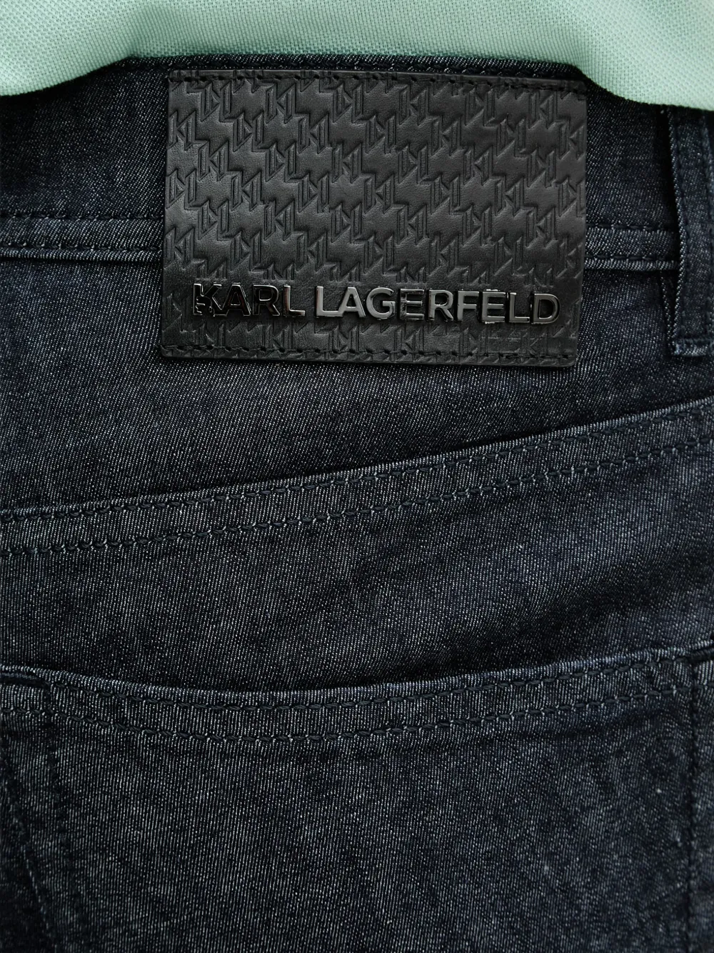 Karl Lagerfeld Regular-fit denim jeans met logo-patch Blauw