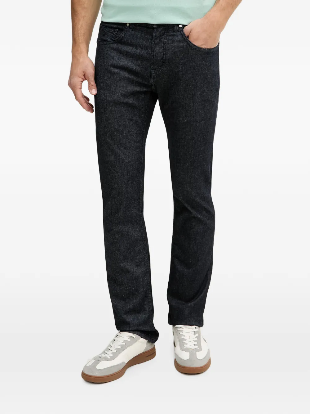 Karl Lagerfeld Regular-fit denim jeans met logo-patch Blauw