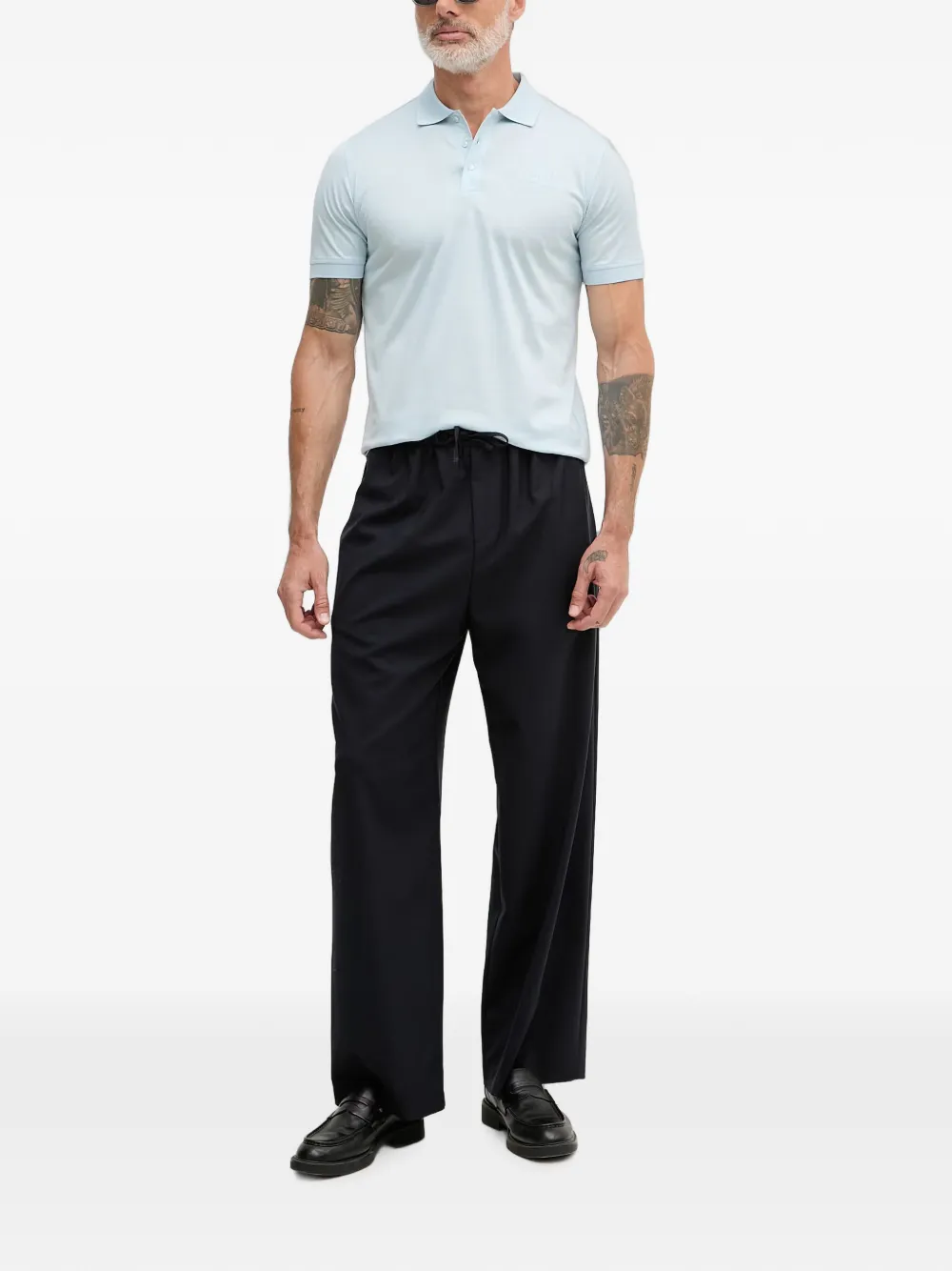 Karl Lagerfeld Poloshirt met geborduurd logo Blauw
