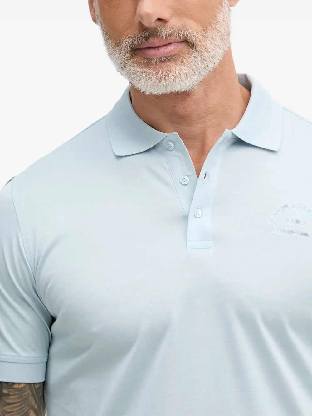 Karl Lagerfeld Poloshirt met geborduurd logo Blauw