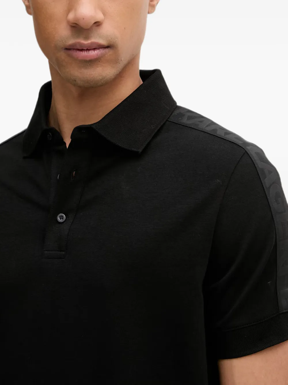 Karl Lagerfeld Poloshirt met logoband Zwart