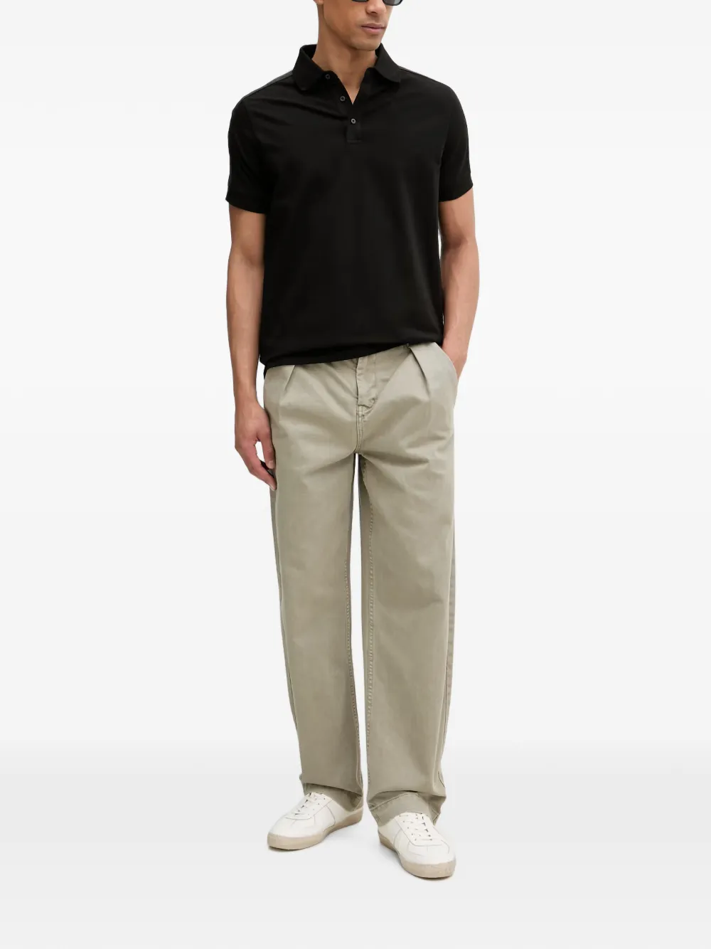 Karl Lagerfeld Poloshirt met logoband Zwart