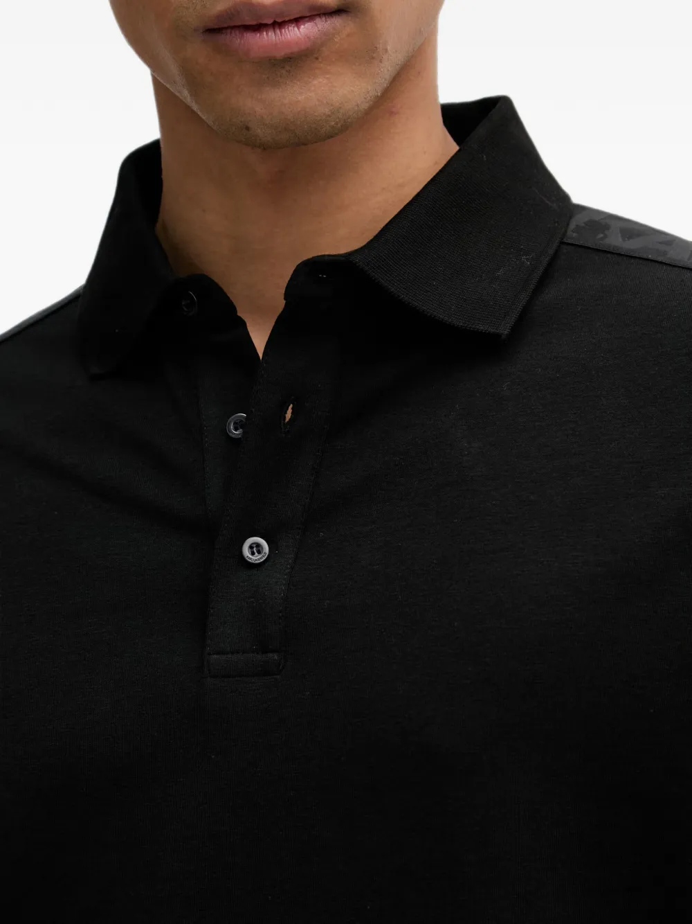 Karl Lagerfeld Poloshirt met logoband Zwart