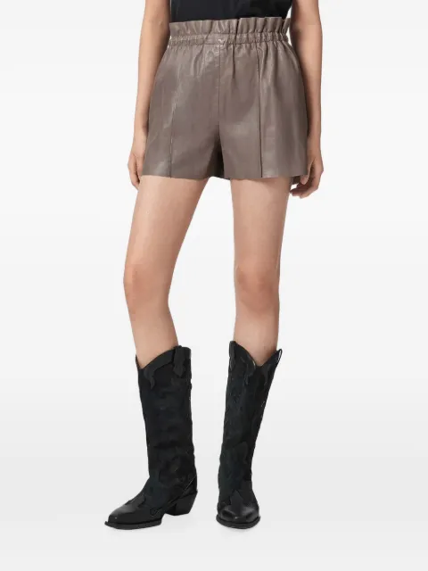 AllSaints shorts con cintura paperbag de piel