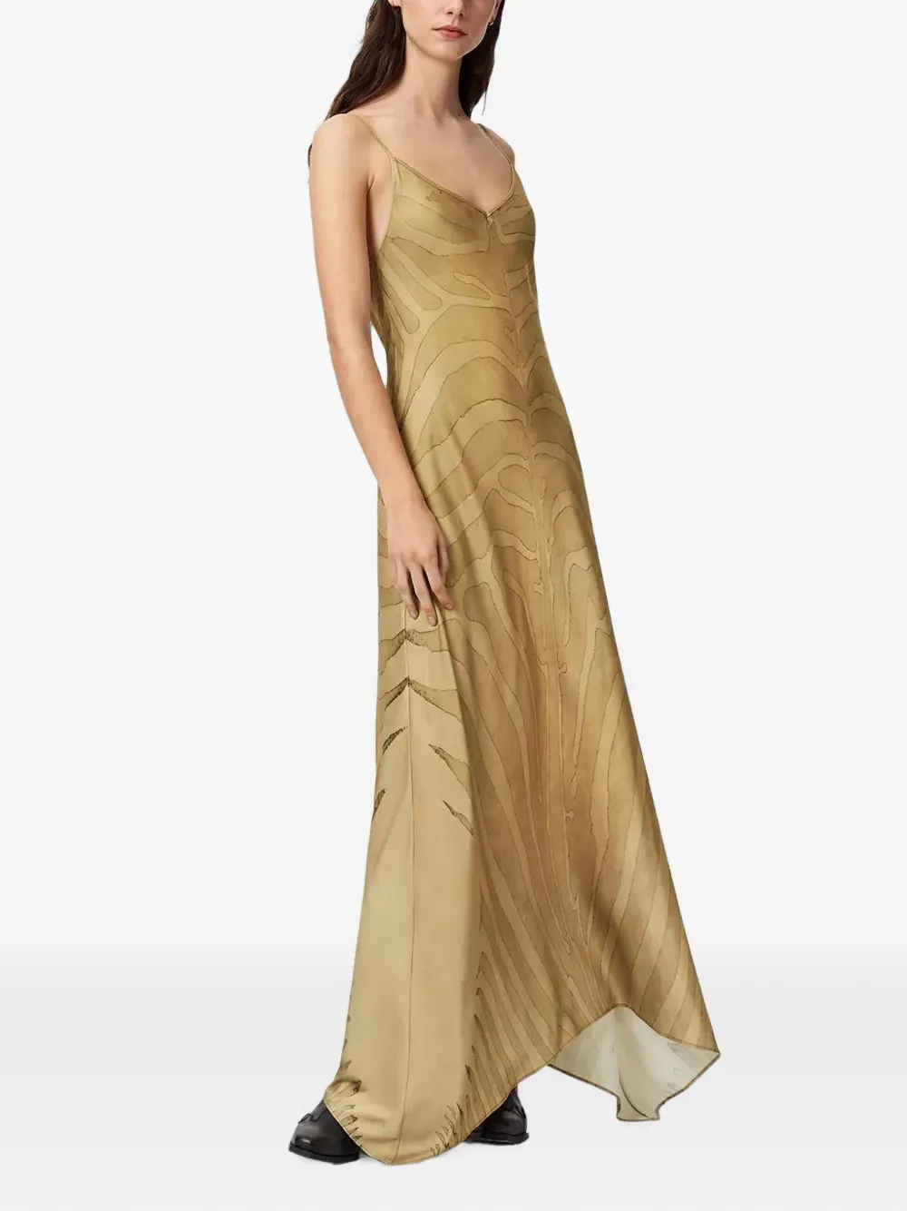 AllSaints Leona maxi-jurk met zebraprint Goud