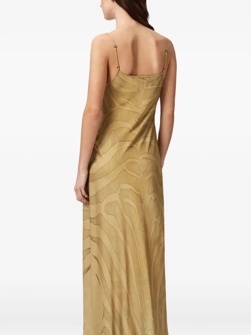 AllSaints Leona maxi-jurk met zebraprint Goud