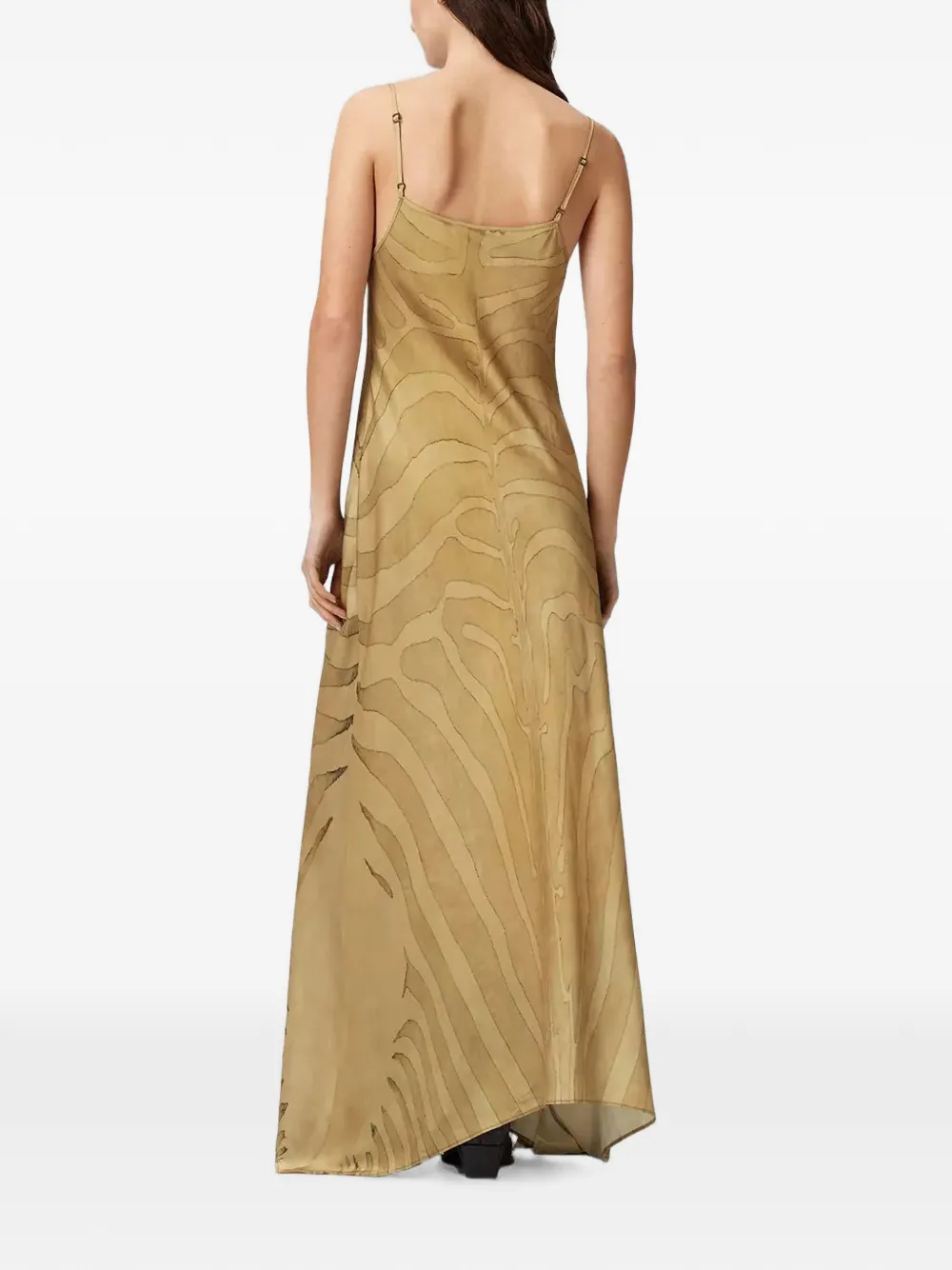 AllSaints Leona maxi-jurk met zebraprint Goud