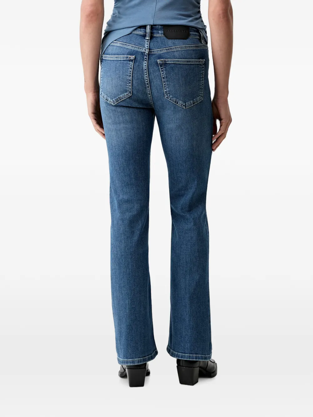 AllSaints Haldan bootcut jeans met vervaagd effect Blauw