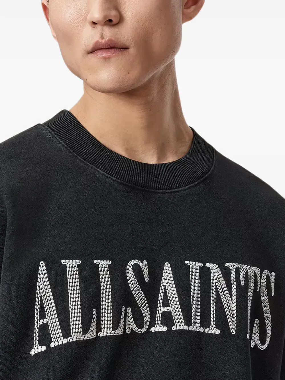 AllSaints Dash sweater met geborduurd logo Zwart