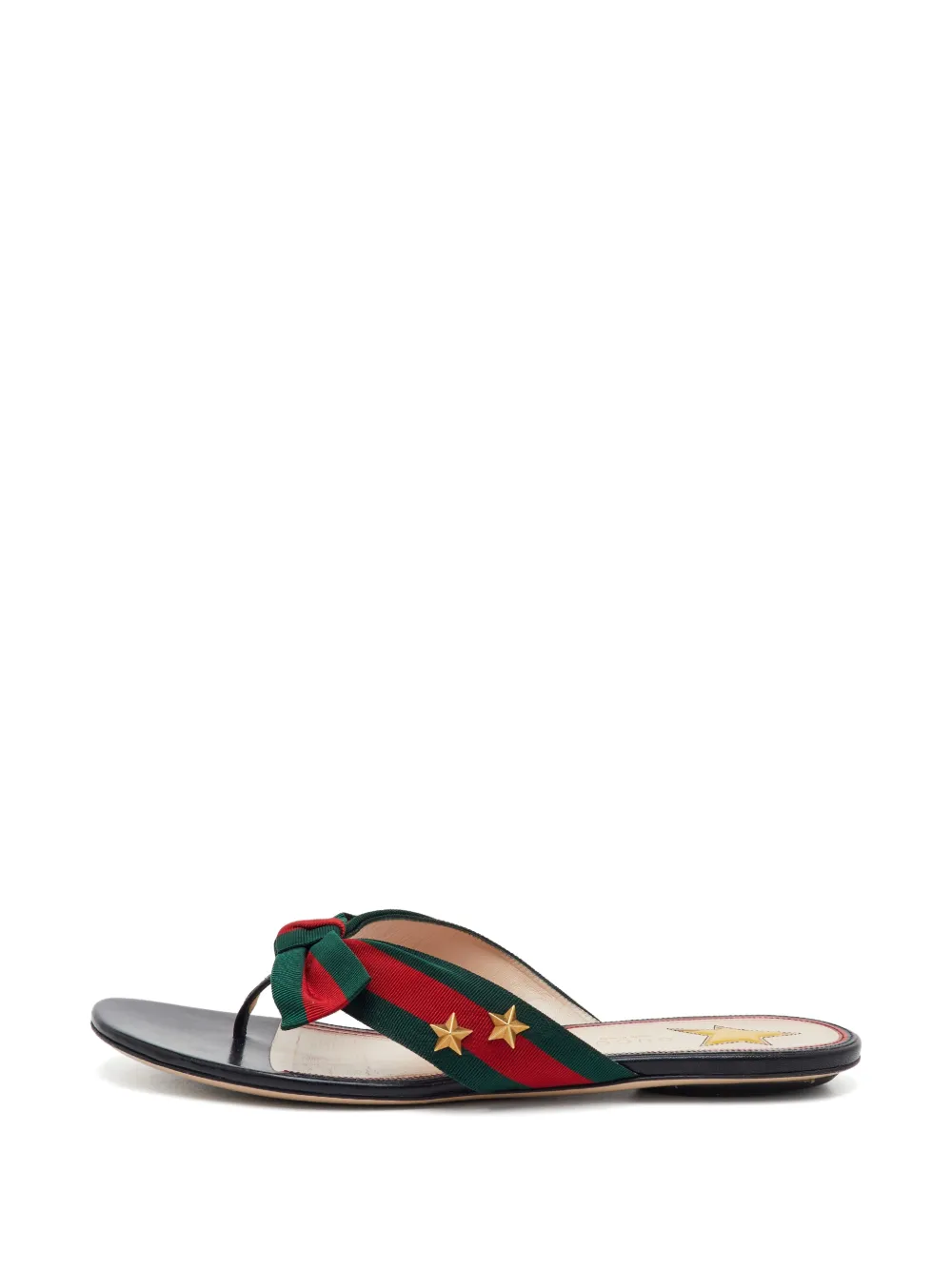 Gucci Pre-Owned Aline Web-bow thong sandals - Verde