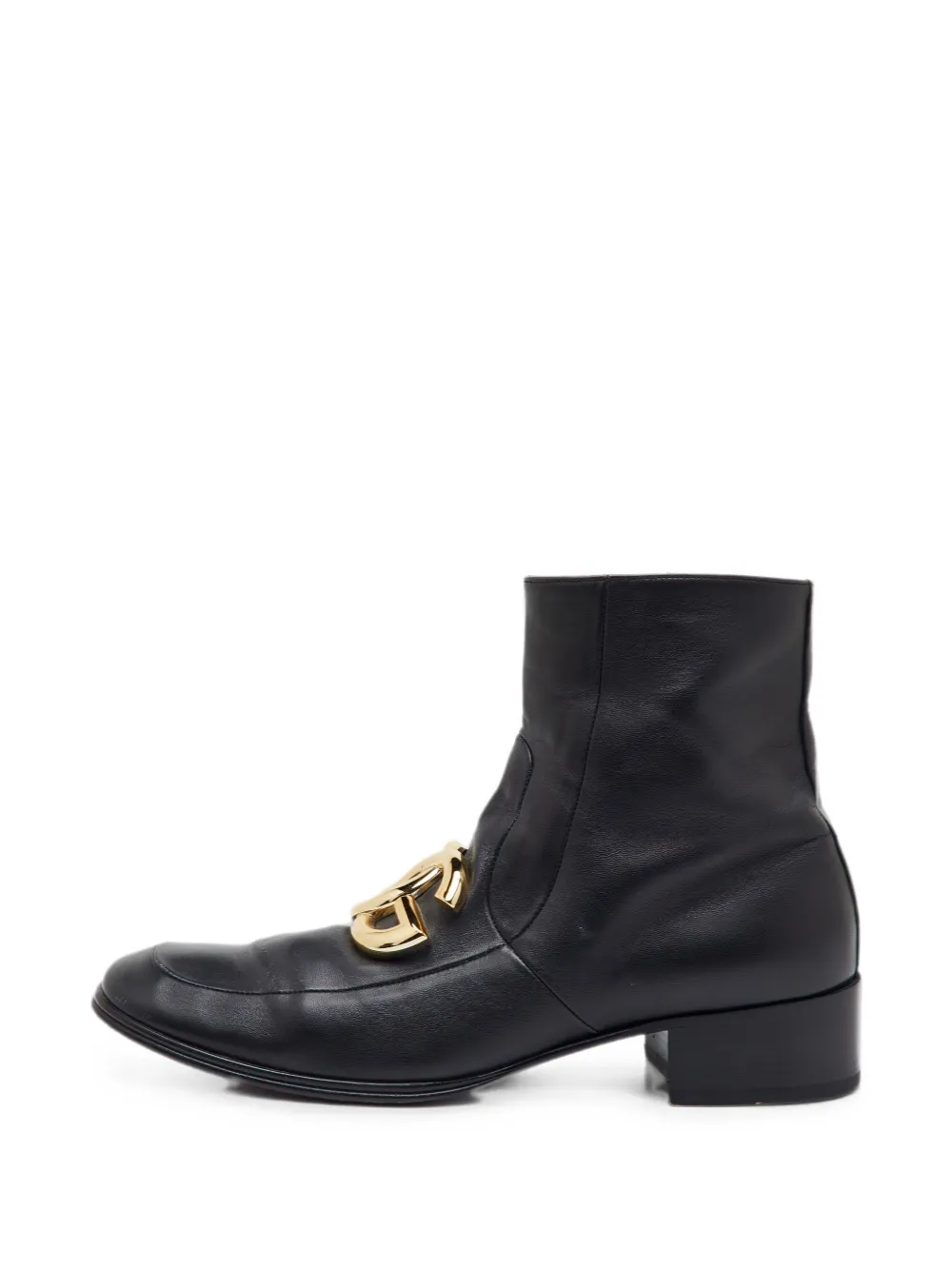 Dolce & Gabbana Pre-Owned DG-logo leather ankle boots - Nero