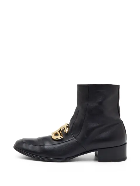 Dolce & Gabbana Pre-Owned DG logo及踝皮靴