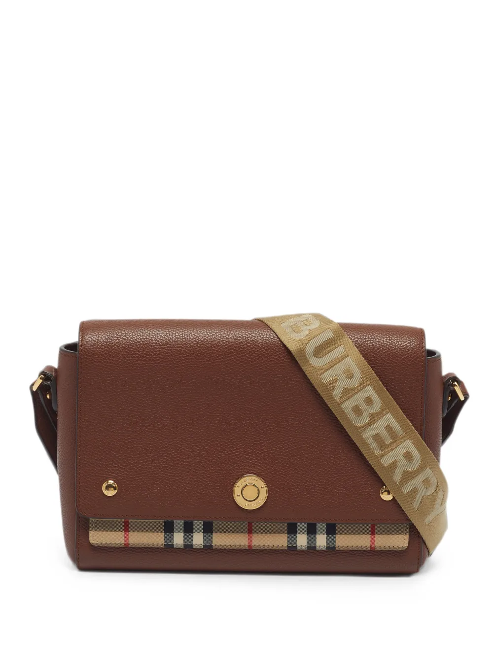 Burberry Pre-Owned Note Beige Check crossbody bag - Marrone