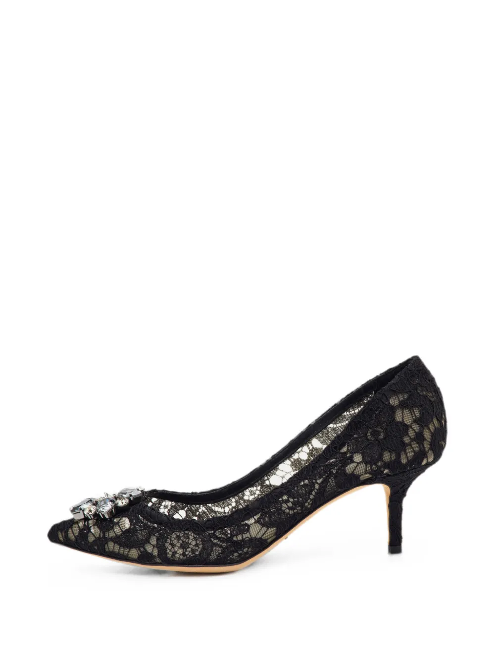 Dolce & Gabbana Pre-Owned Bellucci crystal-embellished lace pumps - Schwarz