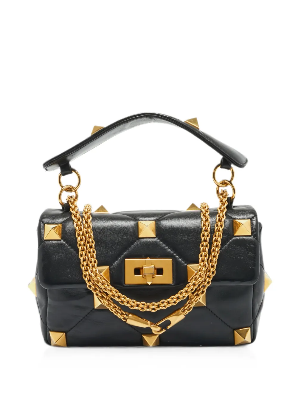Valentino Garavani Pre-Owned Roman stud-embellished shoulder bag - Nero