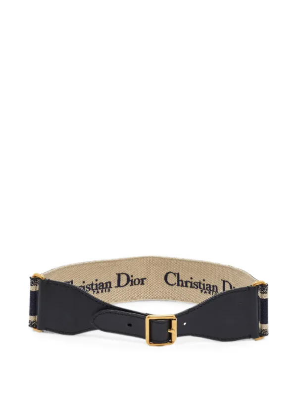 Christian Dior Pre-Owned 2020 Embroidered Canvas Belt | Blue  display picture 3