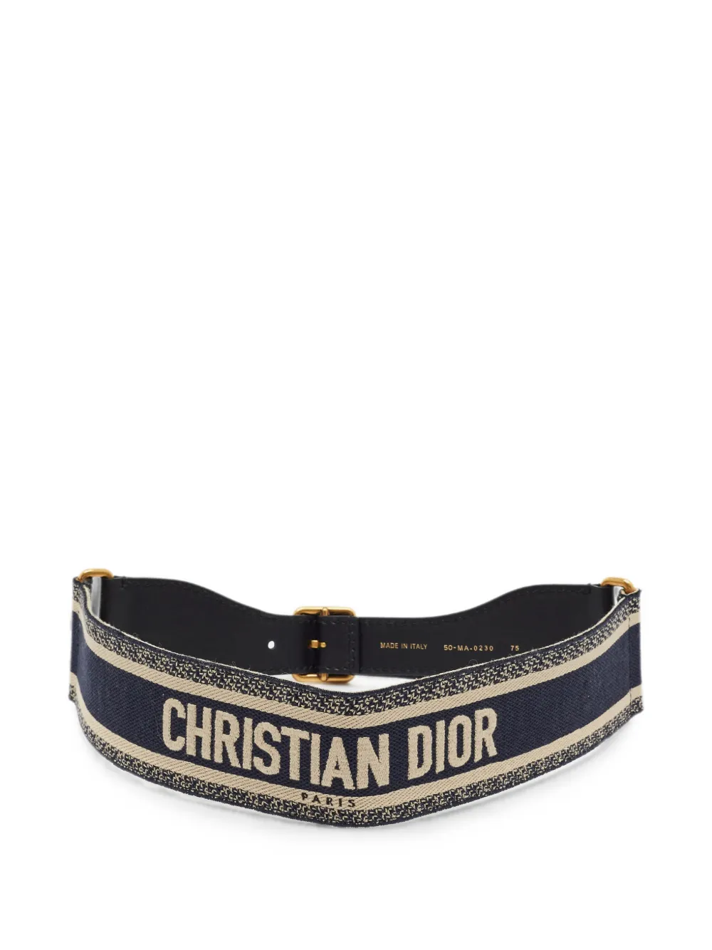 Christian Dior Pre-Owned 2020 embroidered canvas belt - Blu