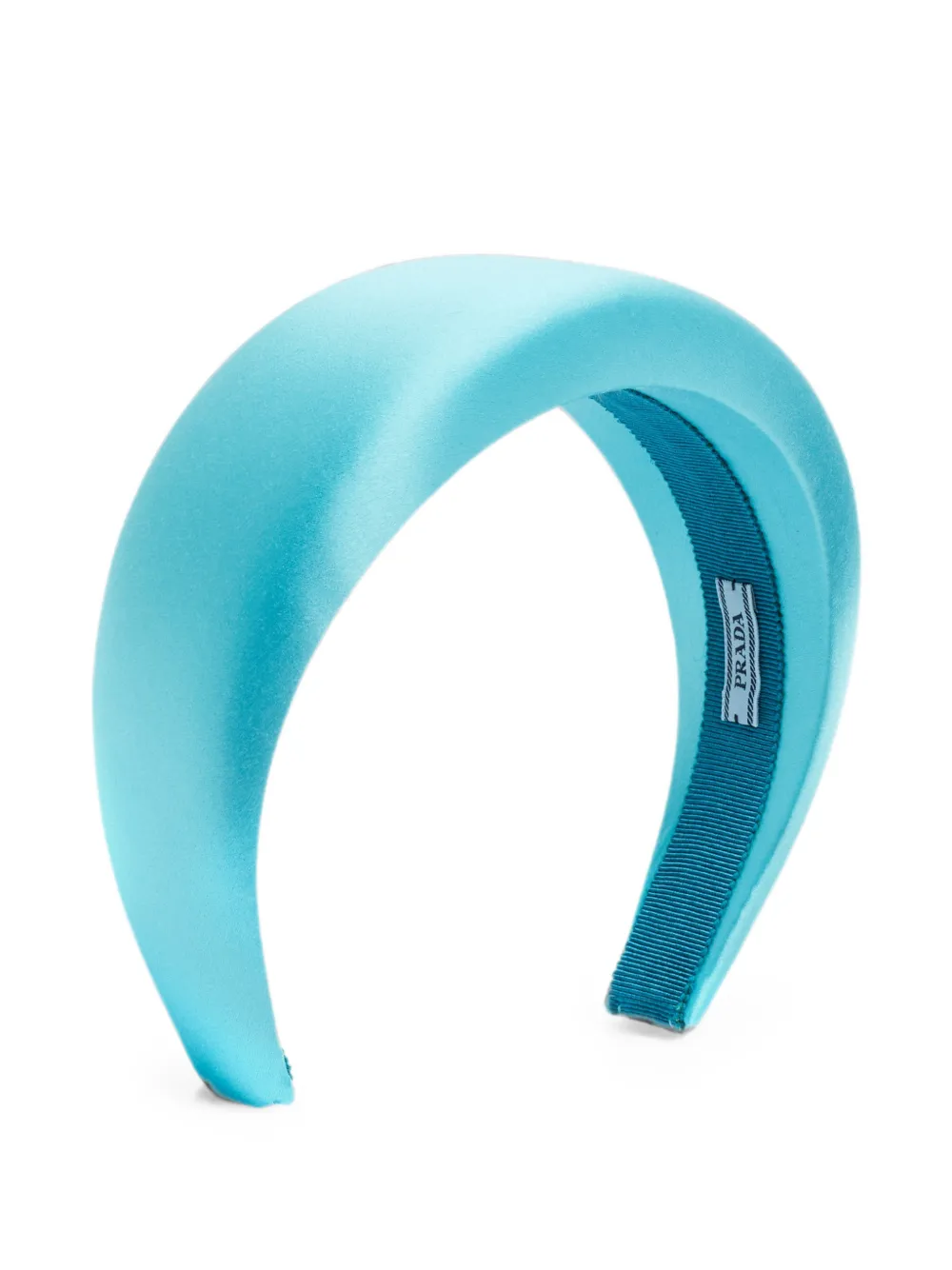 Pre-owned Prada Padded Satin Headband In Blue
