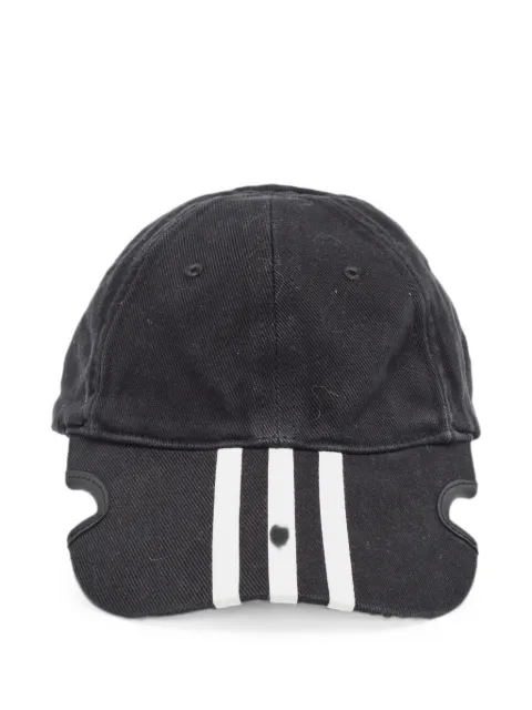 Balenciaga Pre-Owned x Adidas striped distressed baseball cap
