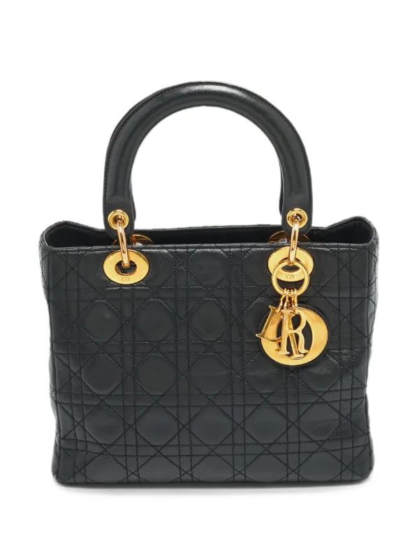 クリスチャンディオール カナージュ レディディオール ナイロン ハンドバッグ Christian Dior Pre-Owned 1997 カナージュ レディ ディオール