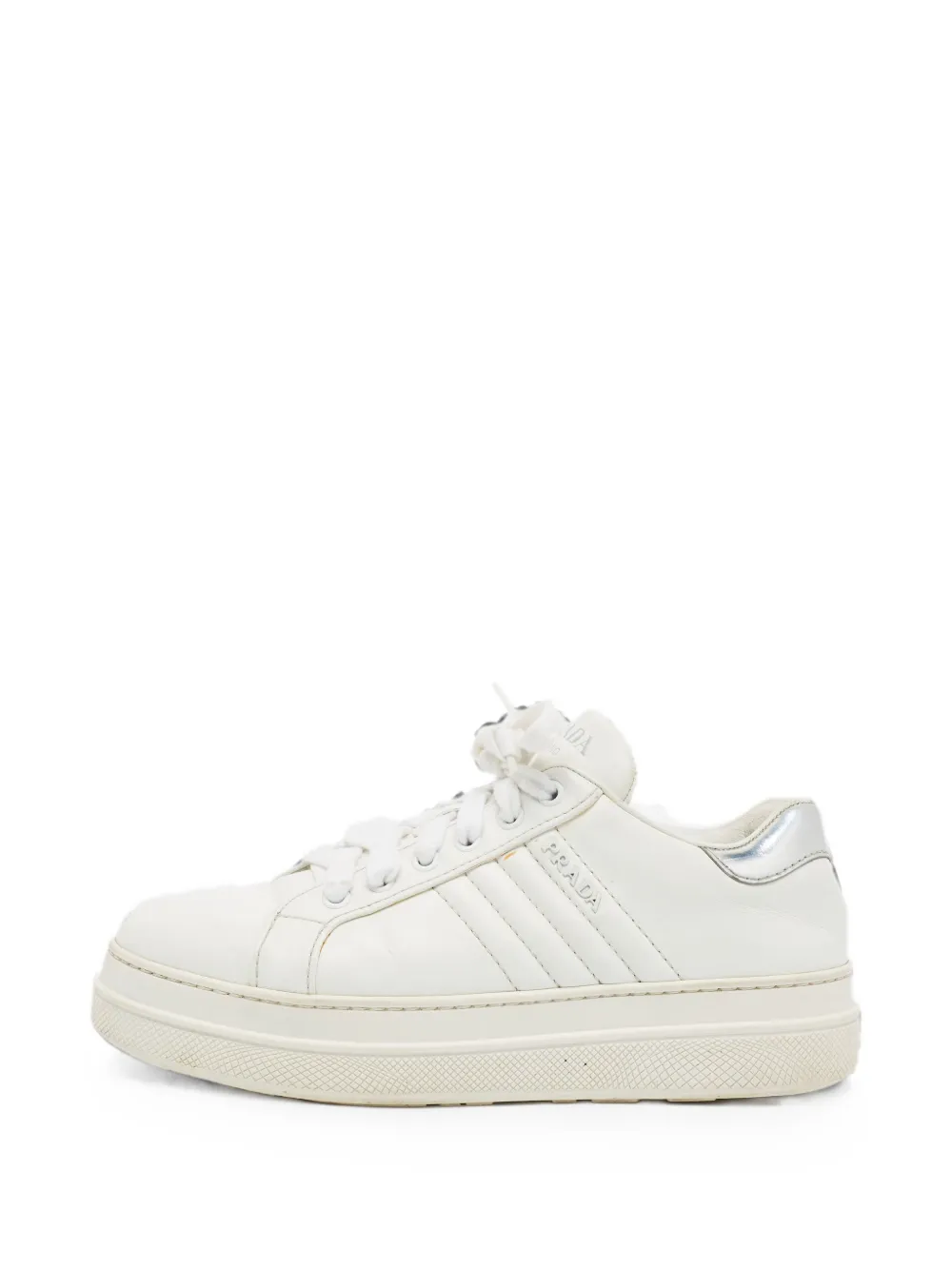 Prada Pre-Owned lace-up leather sneakers - Weiß