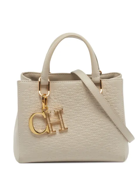 Carolina Herrera Vintage mini Duchess monogram-embossed tote bag