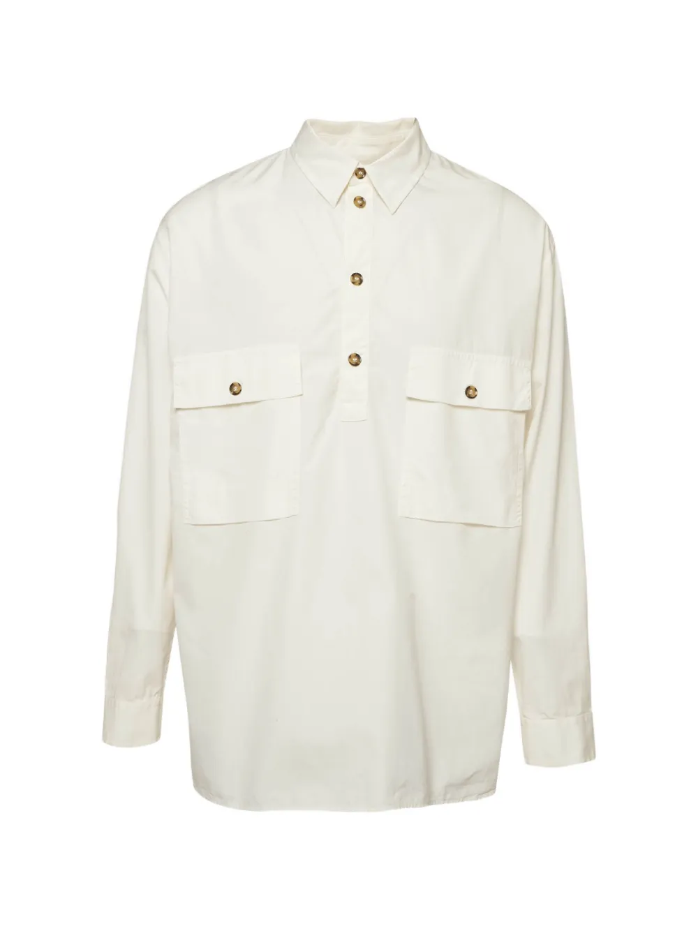 Loro Piana Pre-Owned half-placket oversized shirt - Toni neutri