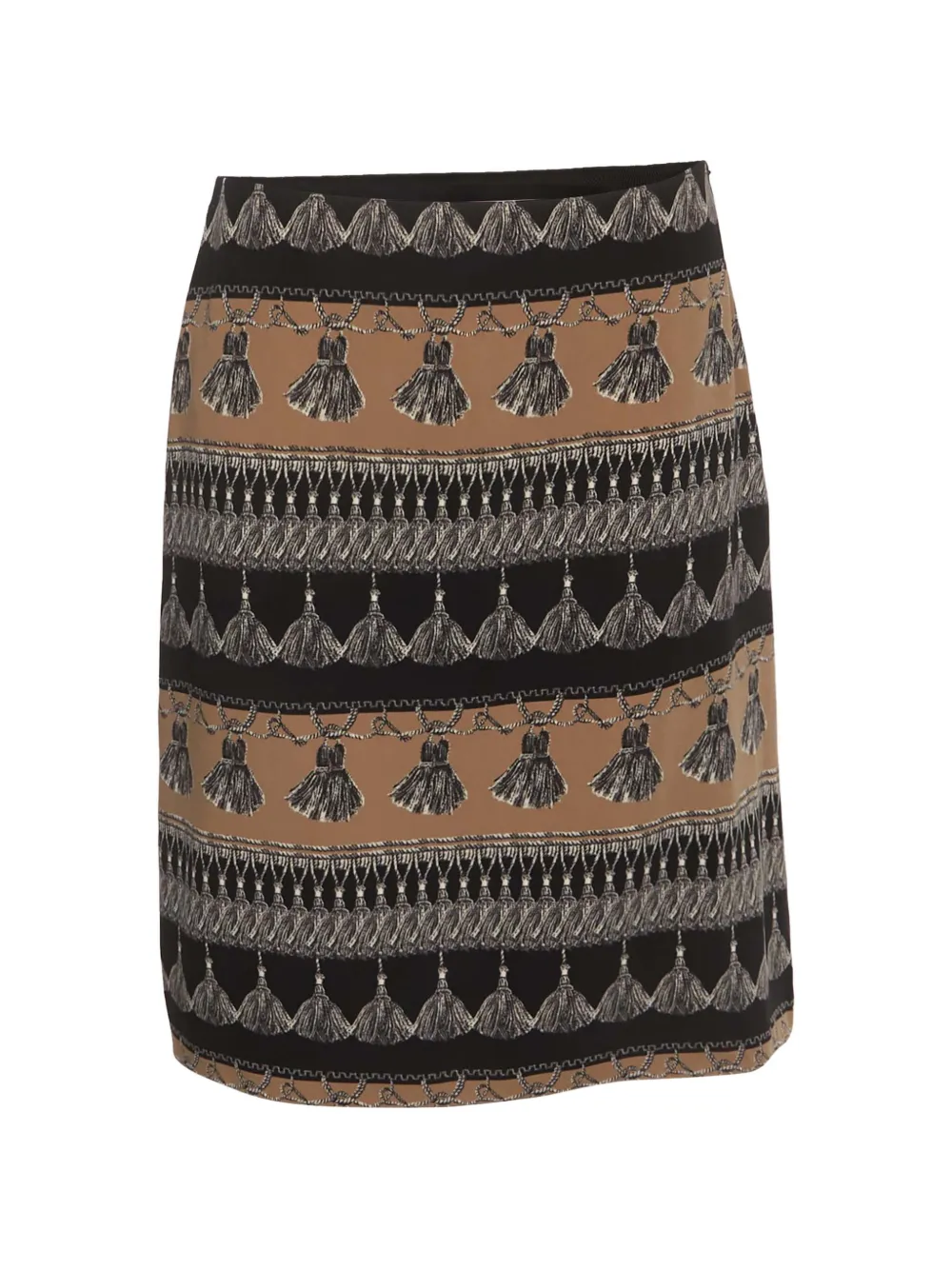 Weekend Max Mara tassel-print crepe skirt - Nero