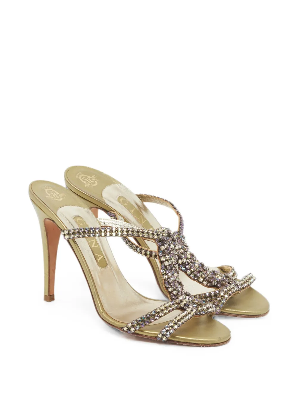 Gina crystal-embellished sandals - Gold