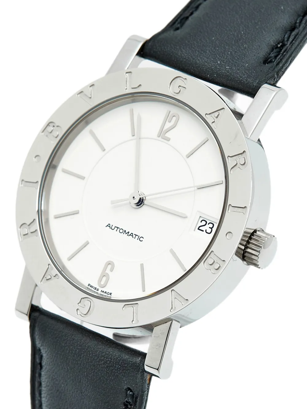 Bvlgari Pre-owned BB SL Auto 33mm Watch in White, view 3