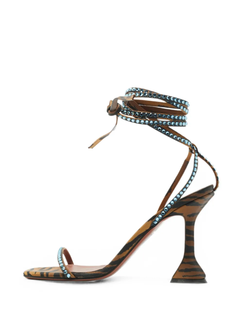 Amina Muaddi Vita animal-print heeled sandals - Marrone