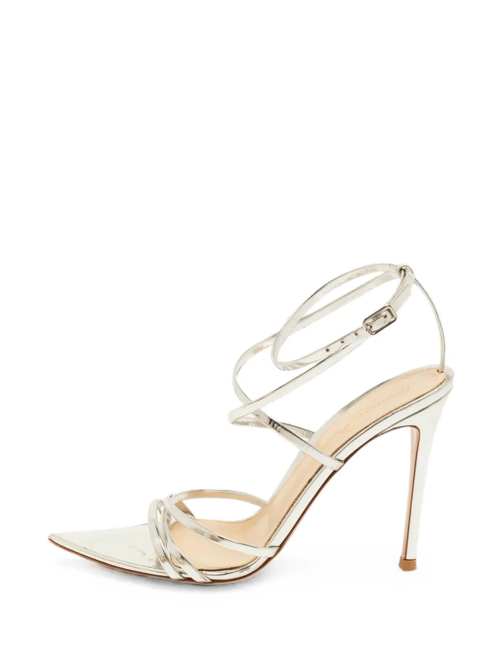 Gianvito Rossi Kim cross ankle-strap sandals - Silber
