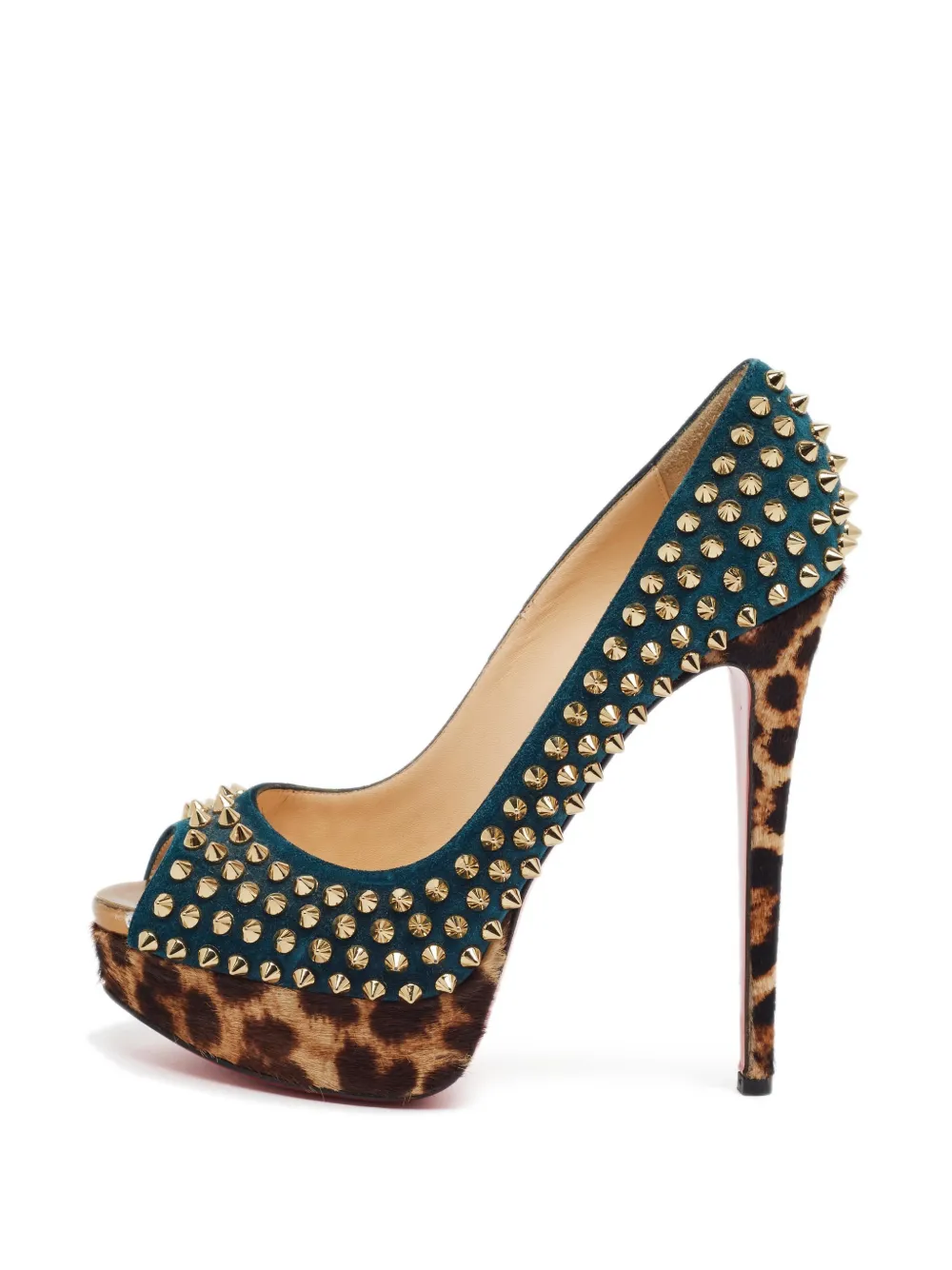 Christian Louboutin Pre-Owned Lady Peep Spikes platform pumps - Grün