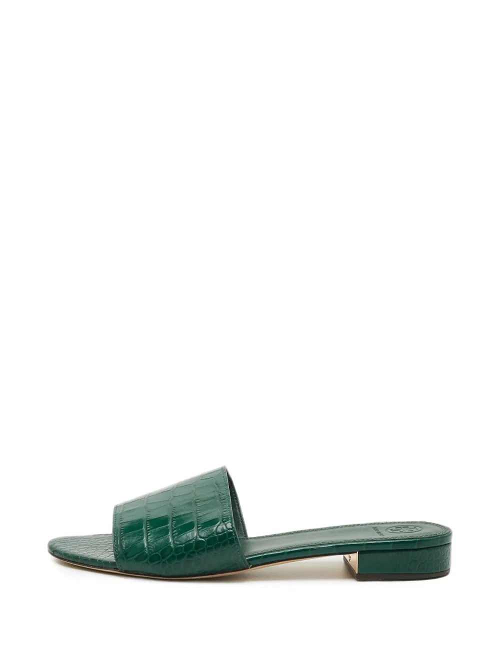 Tory Burch croc-embossed Flat slides - Verde