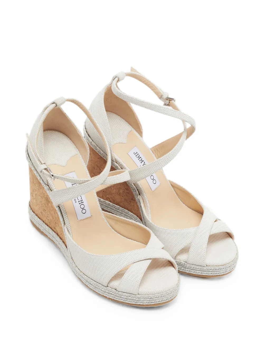 Jimmy Choo Pre-Owned Alanah lizard-embossed sandals - Grau