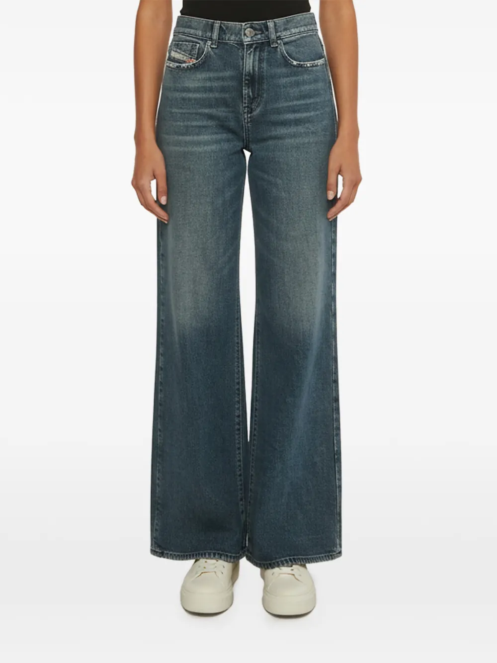 Diesel distressed wide-leg jeans - Blue
