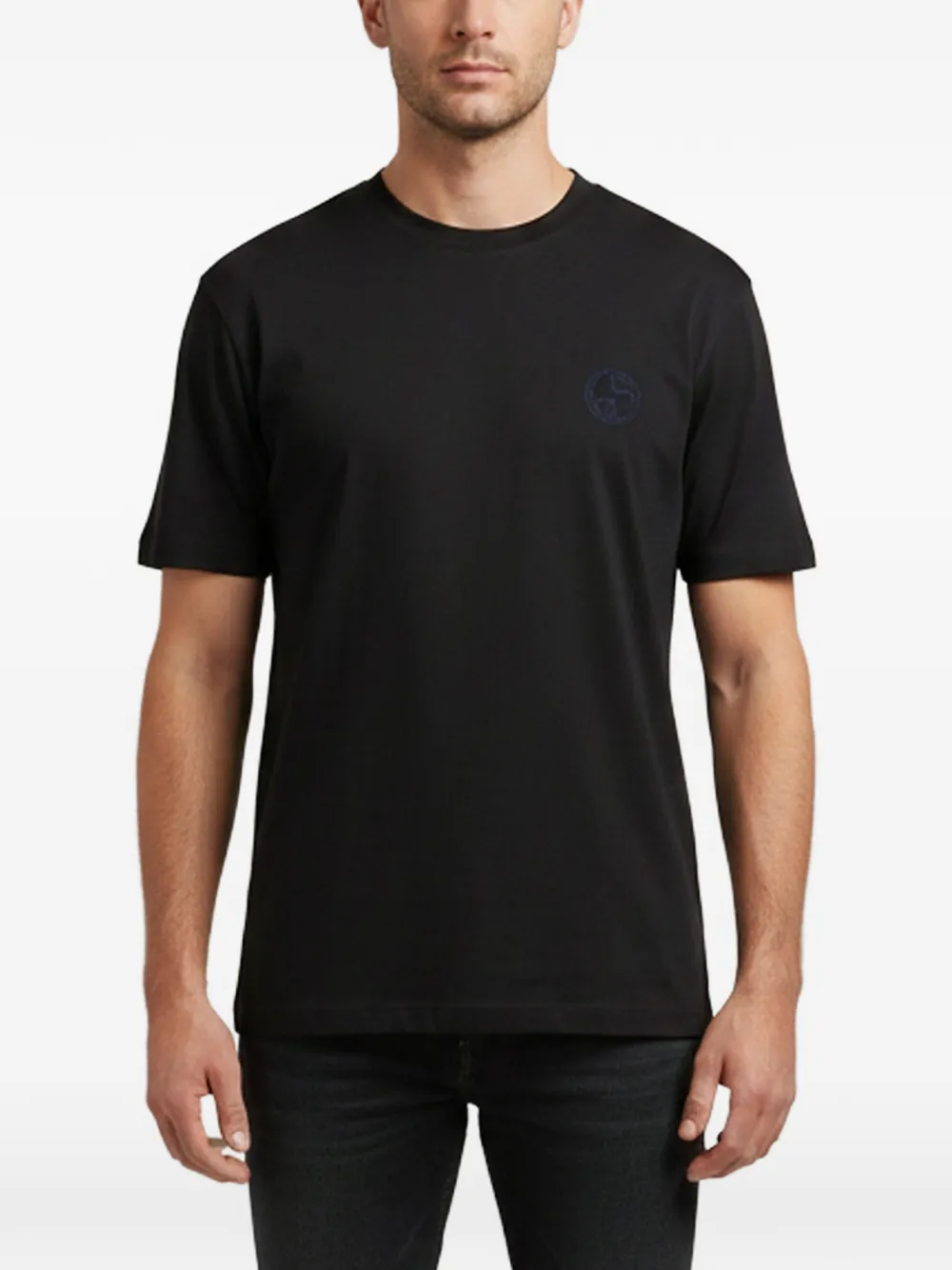 Giorgio Armani Pre-Owned logo-embroidered T-shirt - Nero