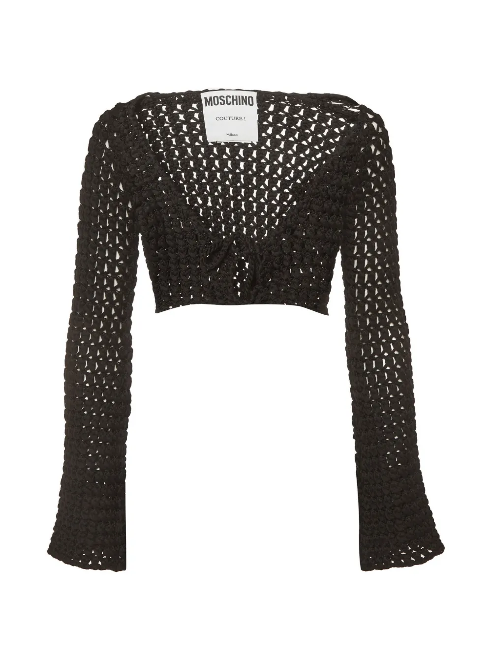 Moschino Pre-Owned Couture open-knit cropped sweater - Nero