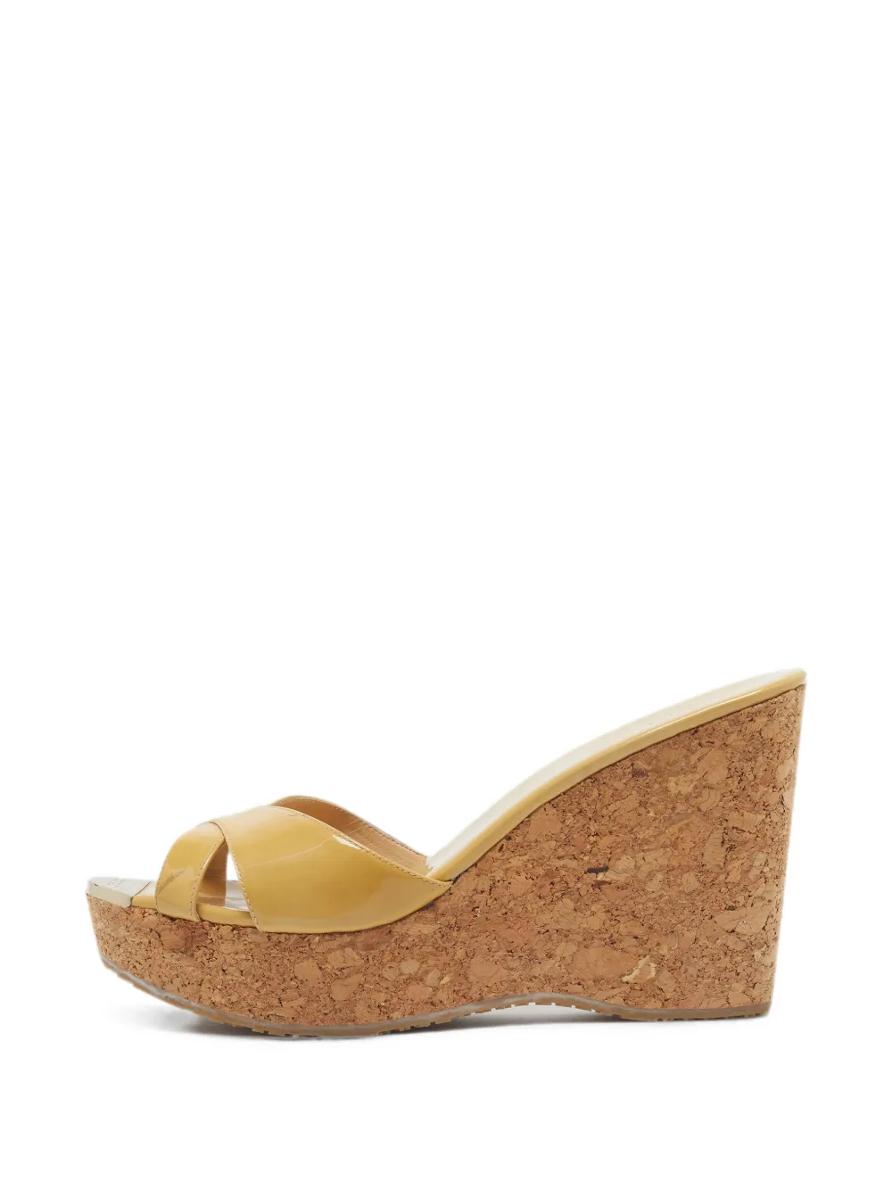 Pre-owned Jimmy Choo Wedge Sandals In Yellow