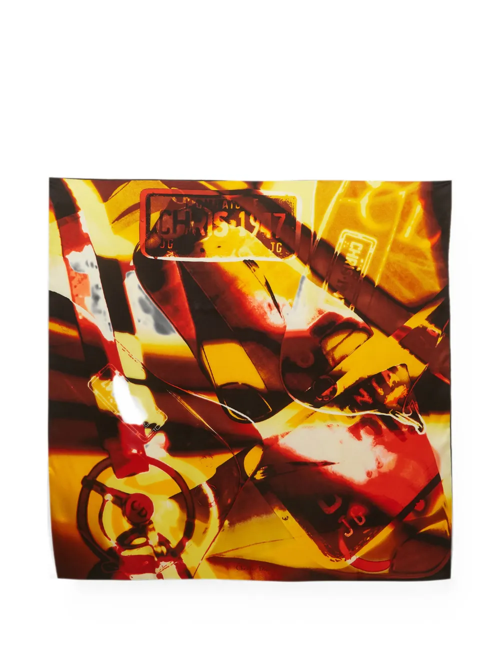 Christian Dior Pre-Owned printed silk scarf - Giallo